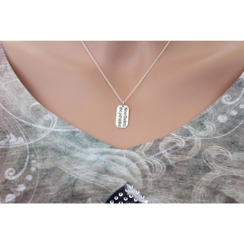 Sterling Silver Message Pendant - Nevertheless Sh… - image 5